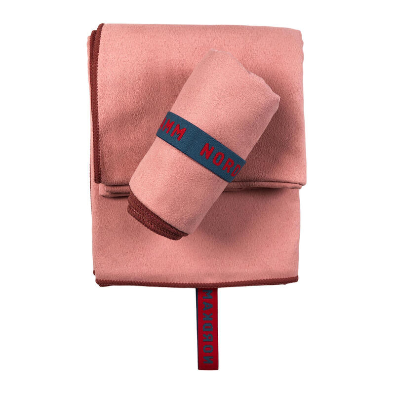 Set di asciugamani in microfibra con certificato Oeko TEX, ultraleggeri, rosa