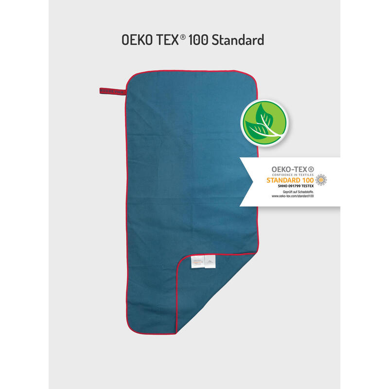 Drap de bain microfibre certifié Oeko TEX, ultra léger, bleu, XL