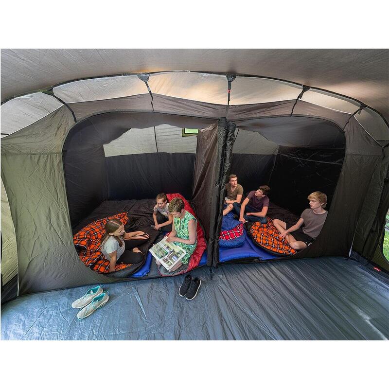 Nordland 6 - 6 persoons tunneltent - 580 x 440 cm - Antraciet-Groen