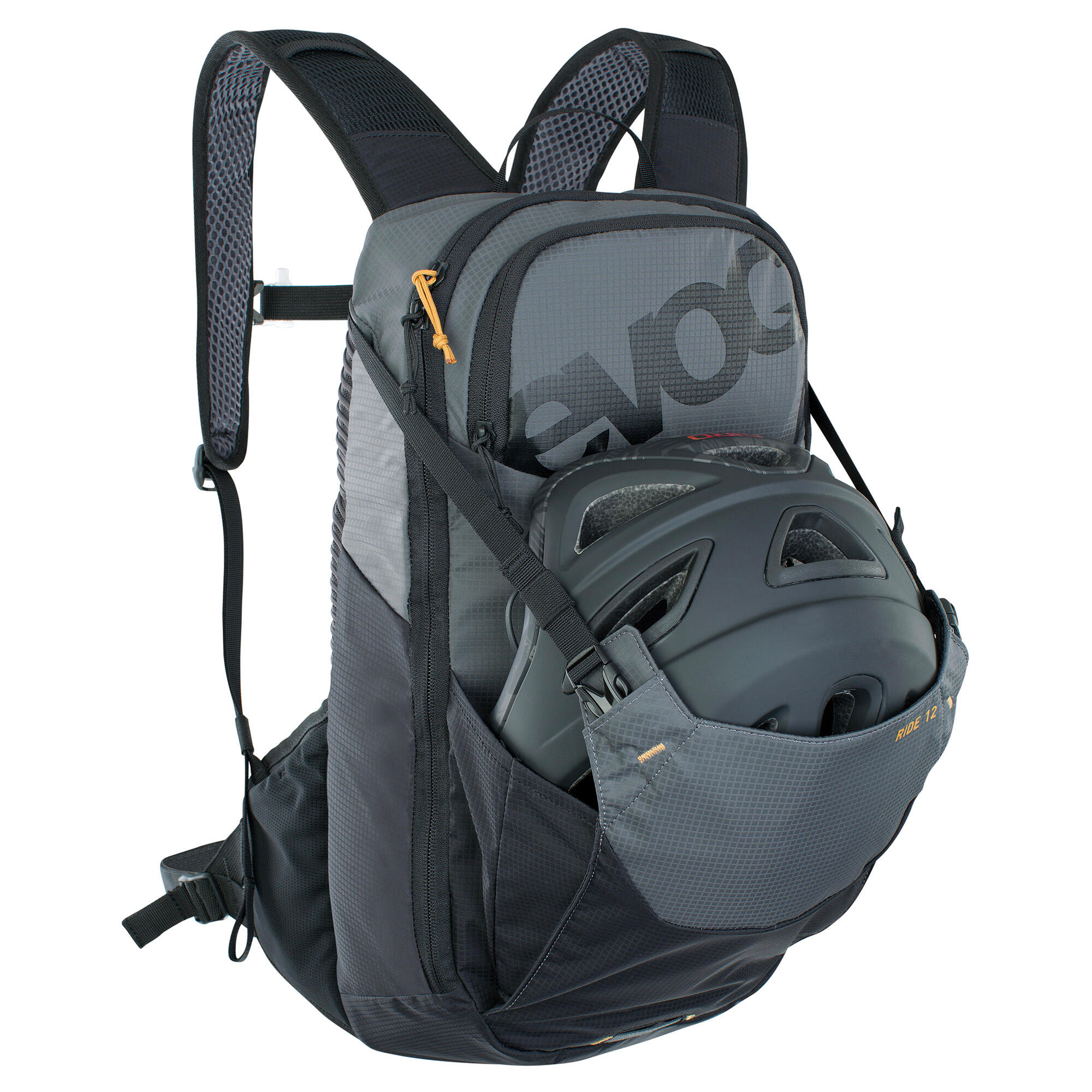 Mochila Evoc Ride 12L Cinza / Preta + Bolsa Água 2L 5/7