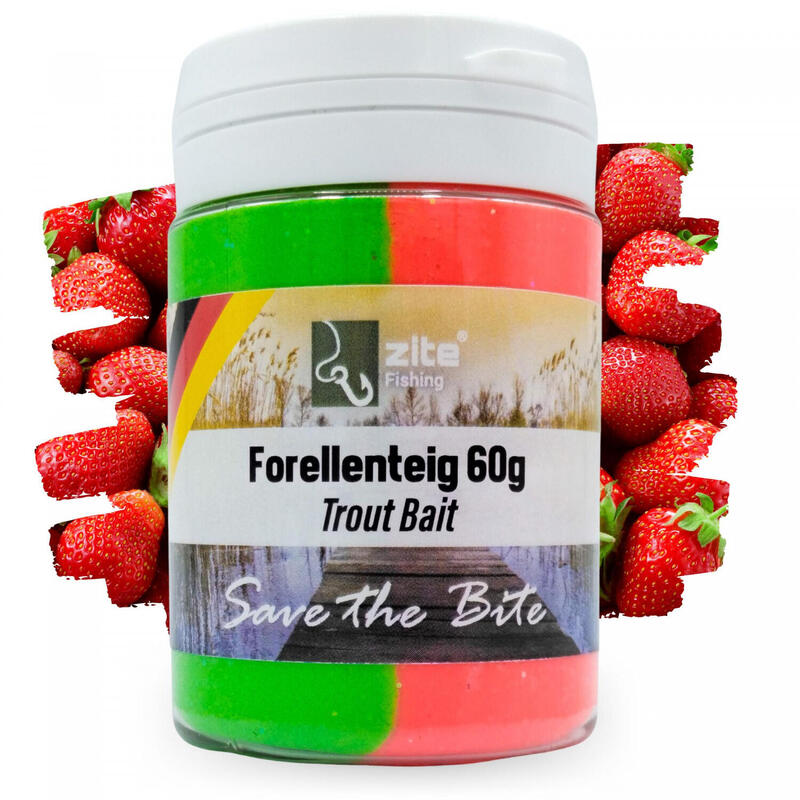 Forellenteig Special Edition Erdbeere rot/grün 60 g Trout Bait Zite Fishing