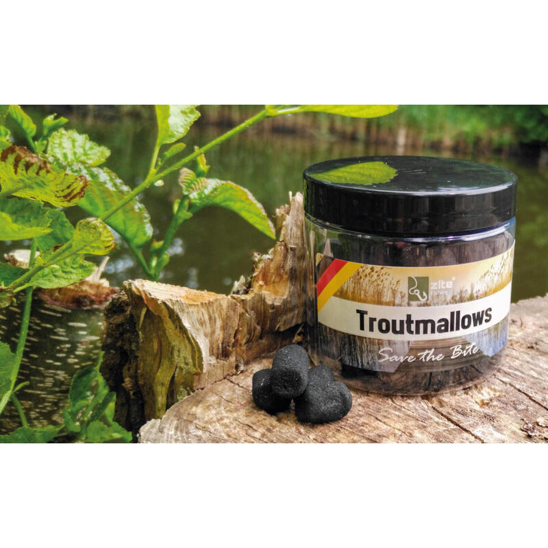 Marshmallow Forellen Köder Pellet-Aroma Schwarz Troutmallows 40 g Zite Fishing