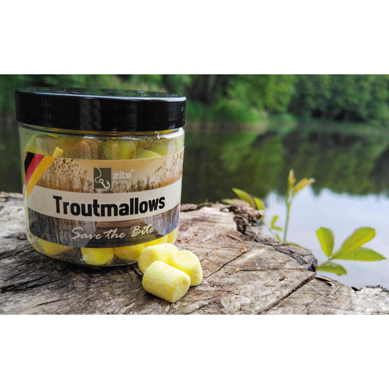 Troutmallows Forellenköder Trout Mallows 40 g Banane Gelb