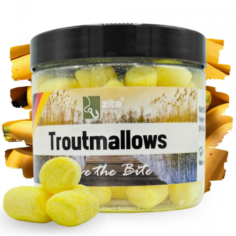 Troutmallows Forellenköder Trout Mallows 40 g Banane Gelb