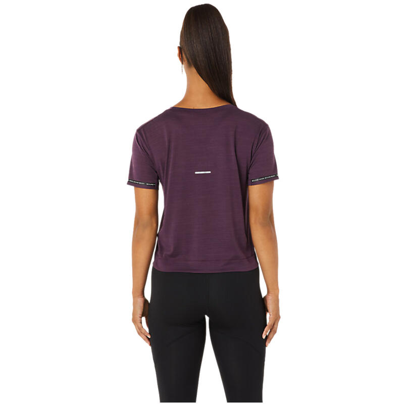 T-shirt desportiva de manga curta ASICS Race Crop Top para mulher