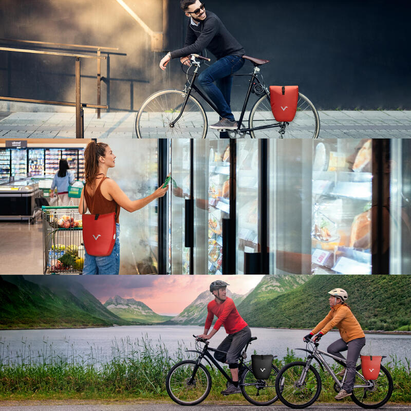 ValkBasic - Wasserdichte Fahrradtasche & Gepäckträgertasche: Groß und praktisch