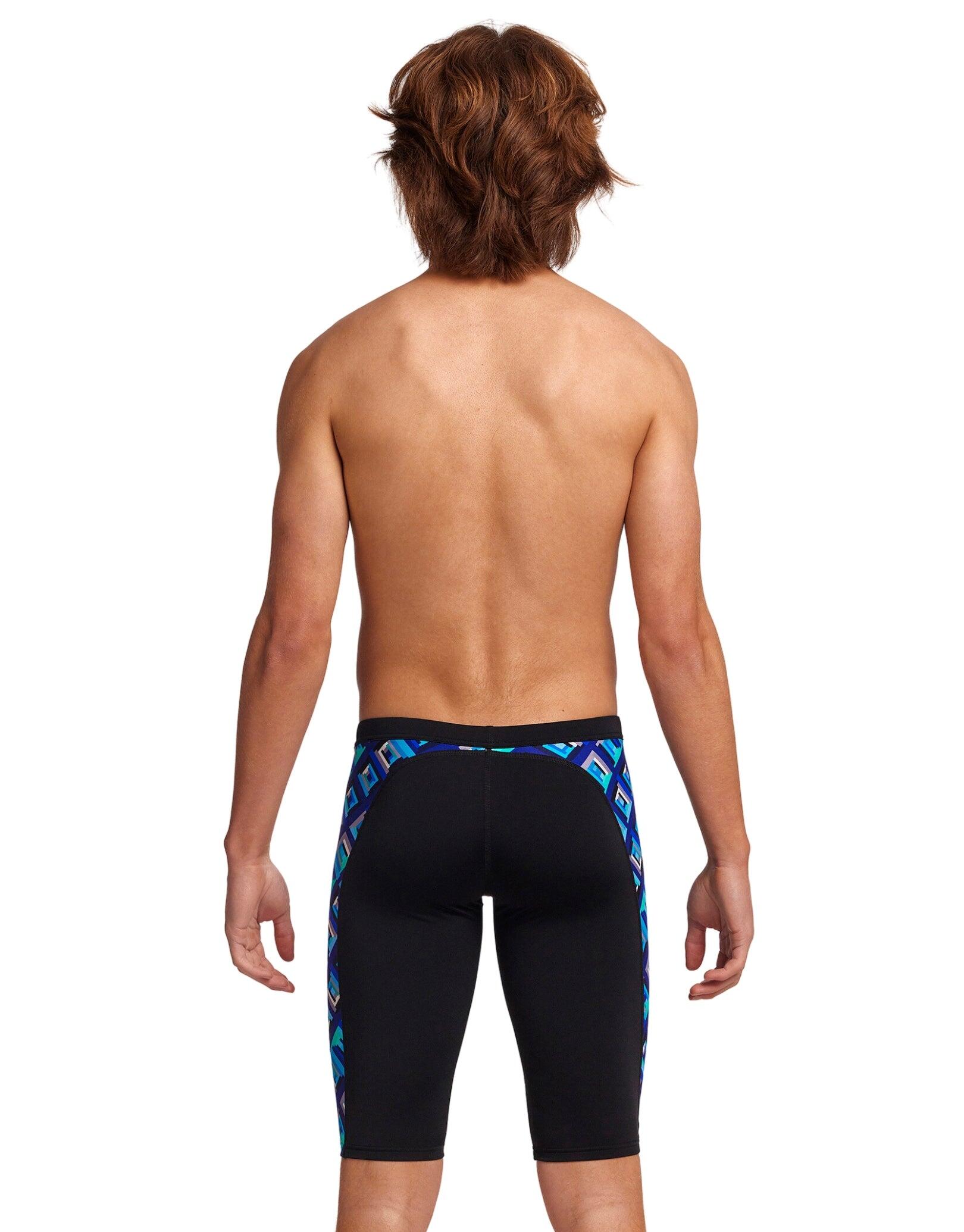 Funky Trunks Boys Blue Bunkers Swim Training Jammer - Black 2/5