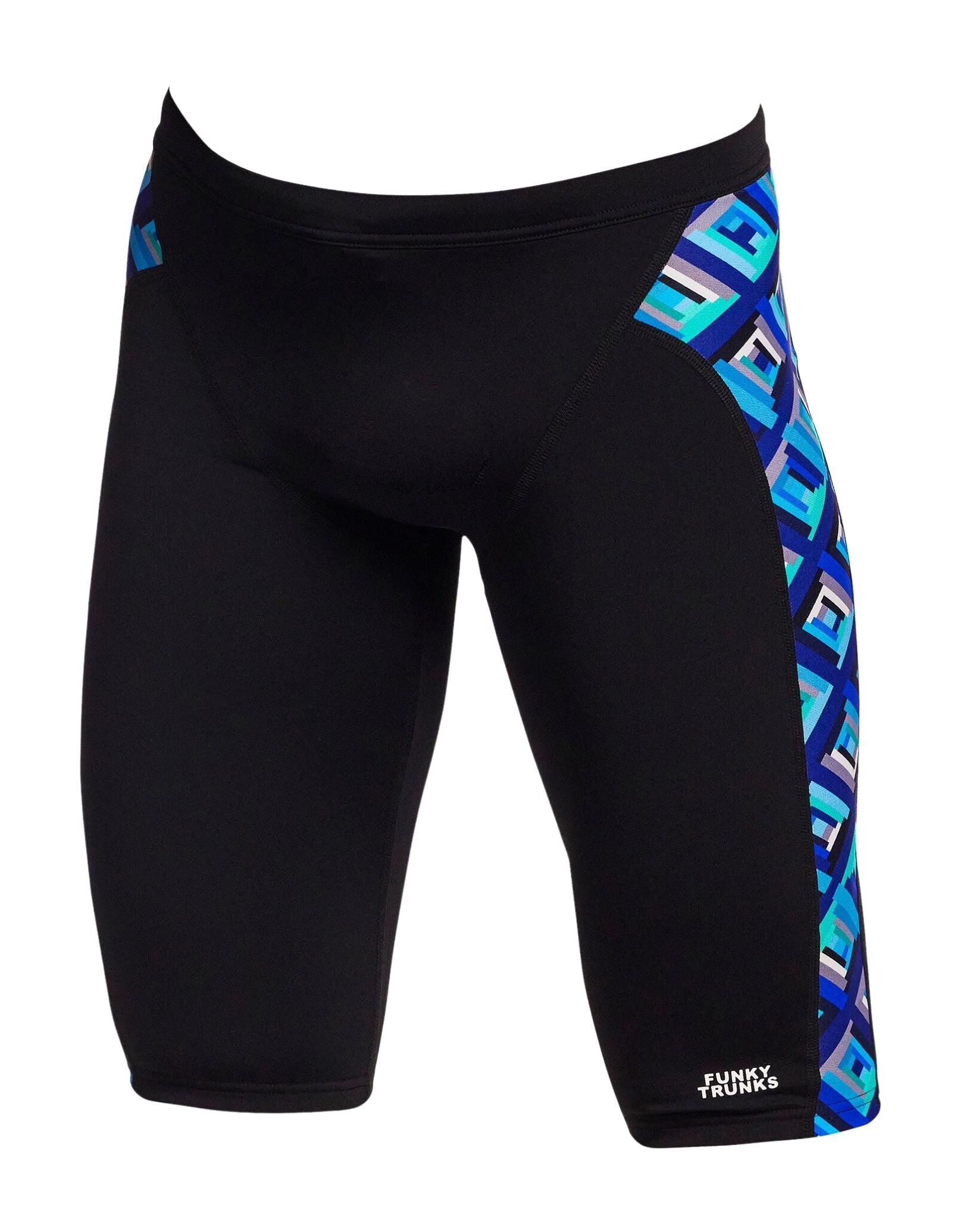 Funky Trunks Boys Blue Bunkers Swim Training Jammer - Black 4/5