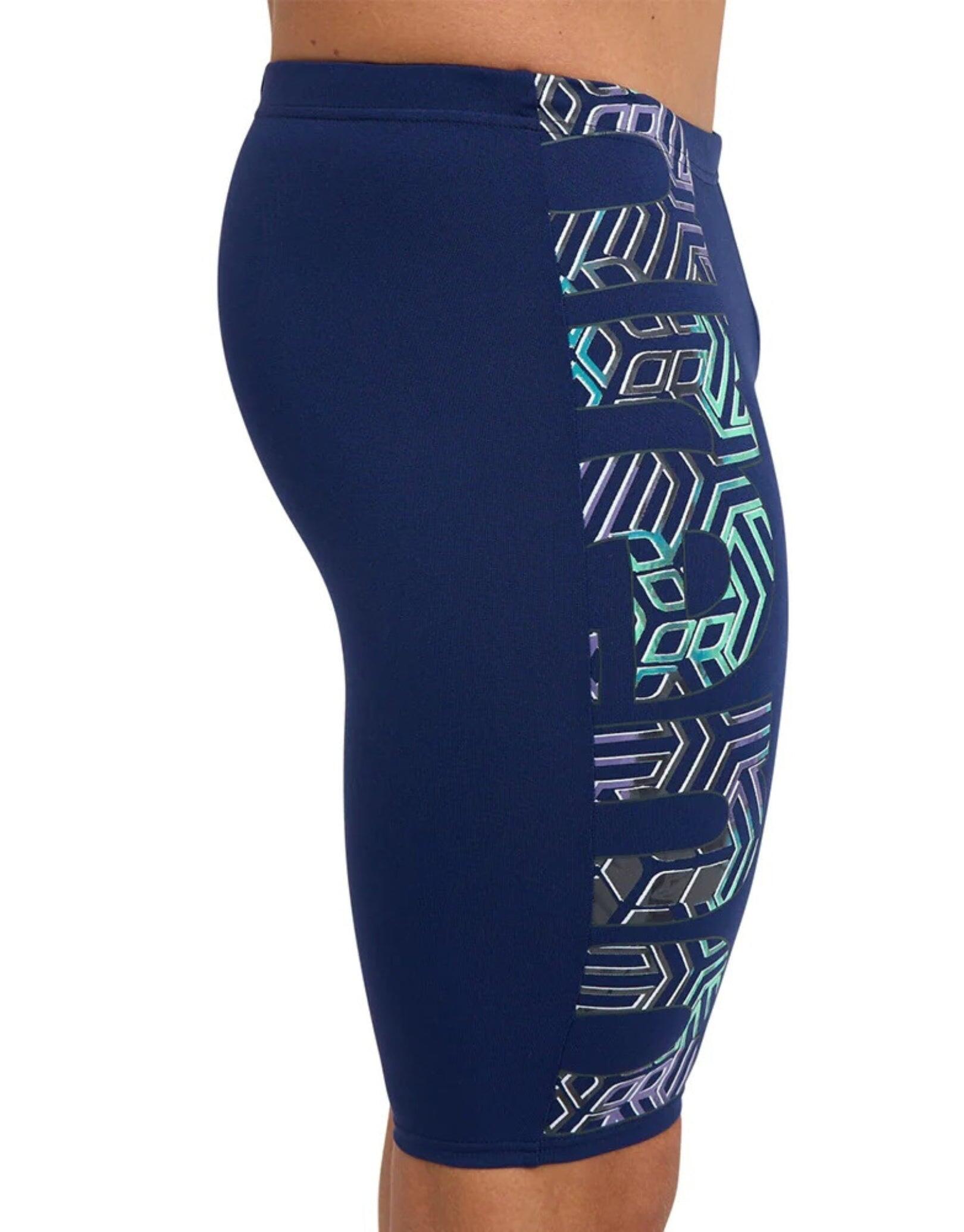 Arena Kikko Pro Graphic Print Swim Jammer - Navy/Green 4/5