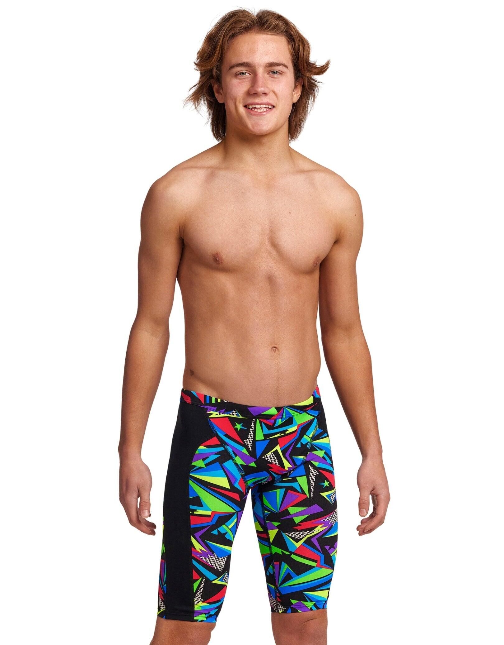 FUNKY TRUNKS Funky Trunks Boys Beat It Swim Training Jammer - Black/Multi