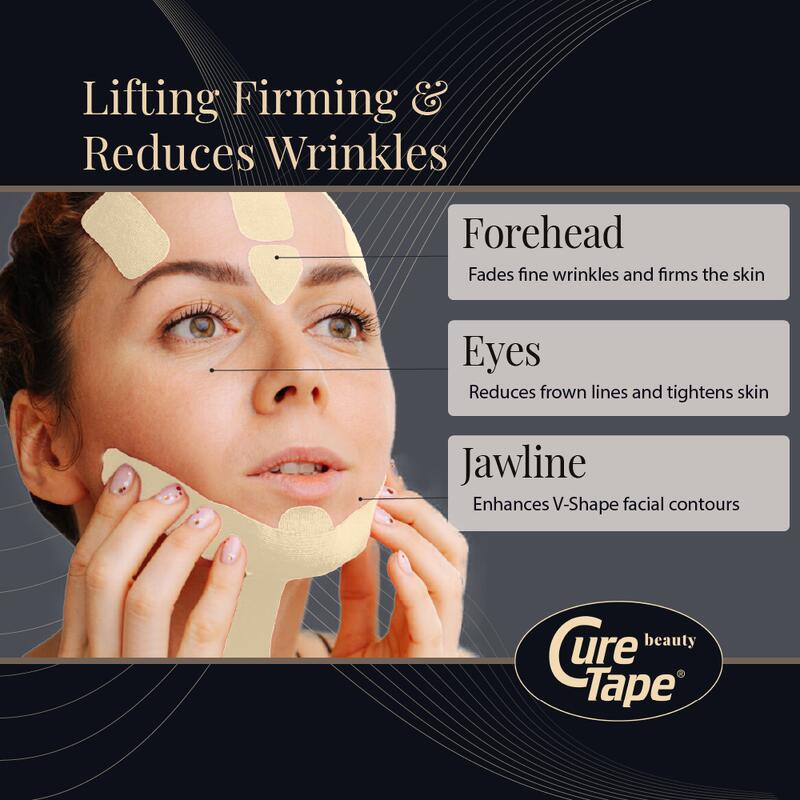 CureTape® Beauty 5cm x 5m - Fita de cinesiologia para rosto e pescoço