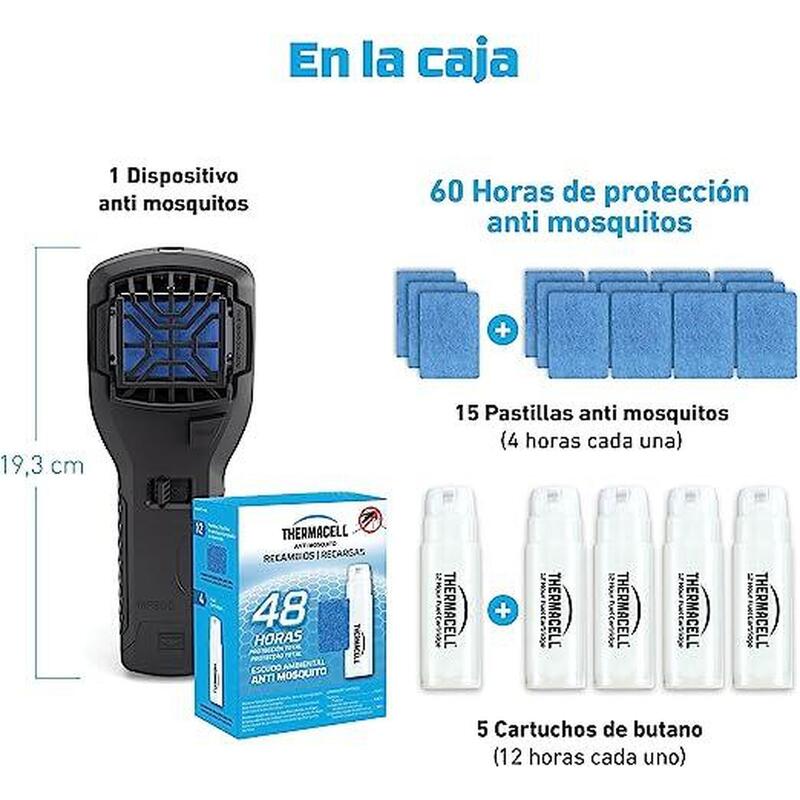 Pack difusor portátil y Recambios Antimosquitos Camping ThermaCELL para Exterior