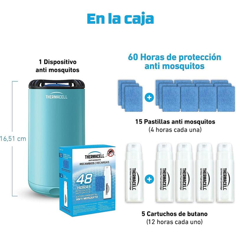 Pack antimosquitos Difusor y Recambios ThermaCELL Exterior Proteccion 12h+48h