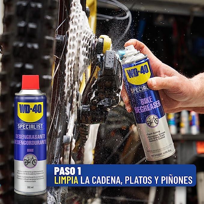 Desengrasante y Lubricante Mantenimiento de bicicletas WD-40 Specialist