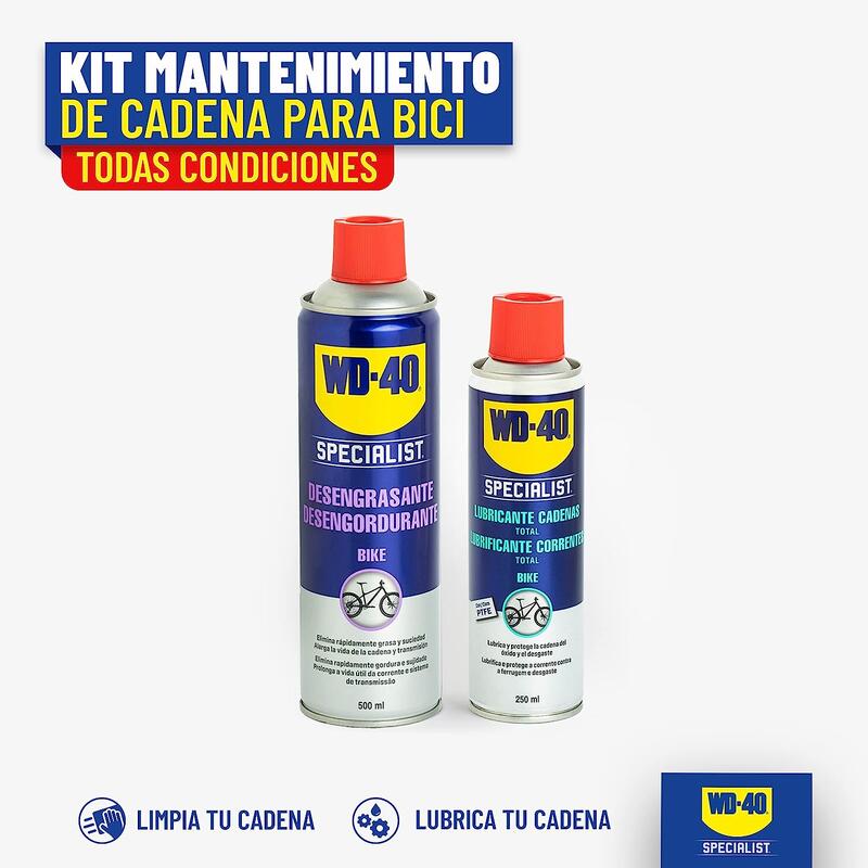 Desengrasante y Lubricante Mantenimiento de bicicletas WD-40 Specialist