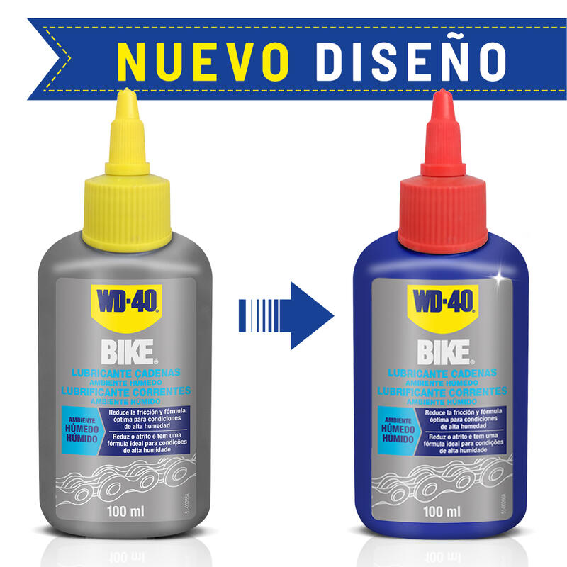 Lubricante de Cadenas de Bicicleta WD-40 Ambiente Húmedo 100ml