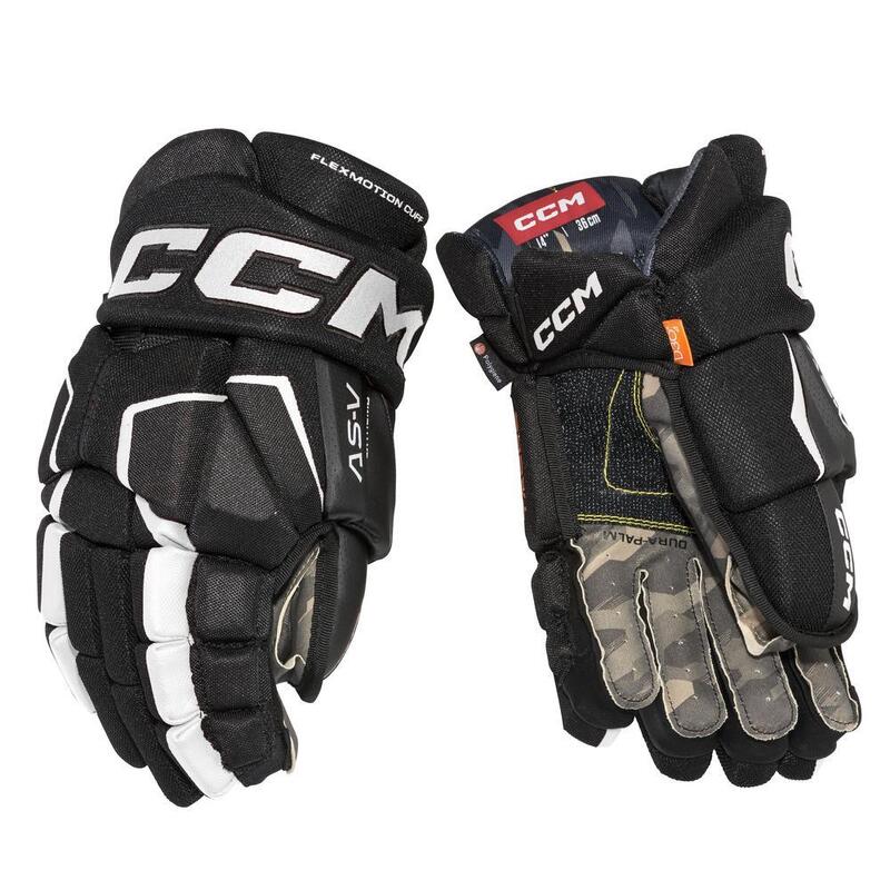 Guantes de Hockey Negro/Blanco Mayores CCM AS-V