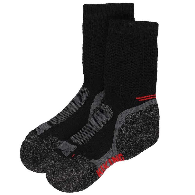 Meias de caminhada preto 2-pack lã merino