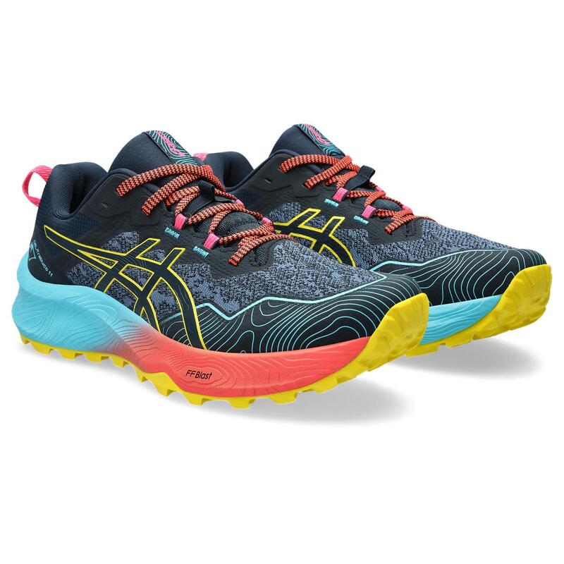 Calçado de trail para homem - ASICS Gel-Trabuco 11 - FrenchBlue/VibYell