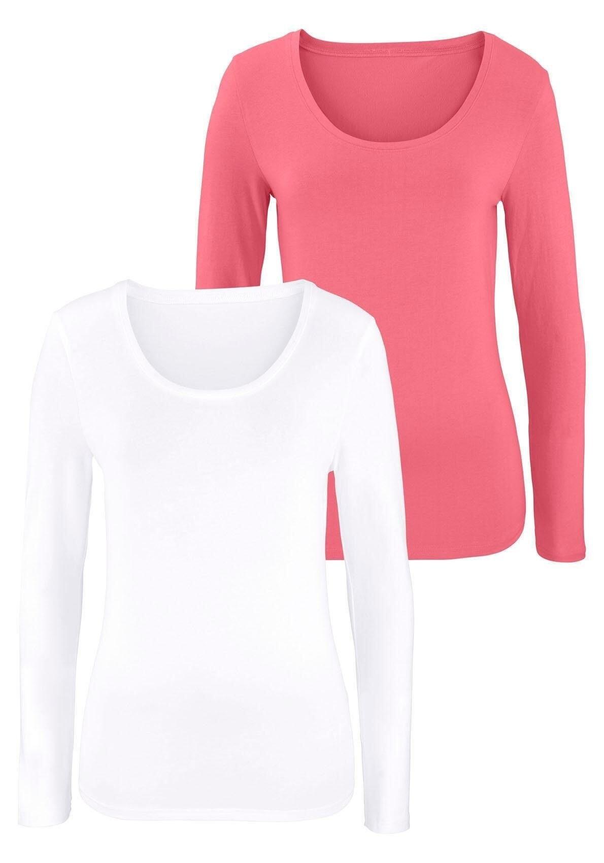 Damen Vivance Langarmshirts (2 Stück) aus Baumwoll-Stretch 2/7