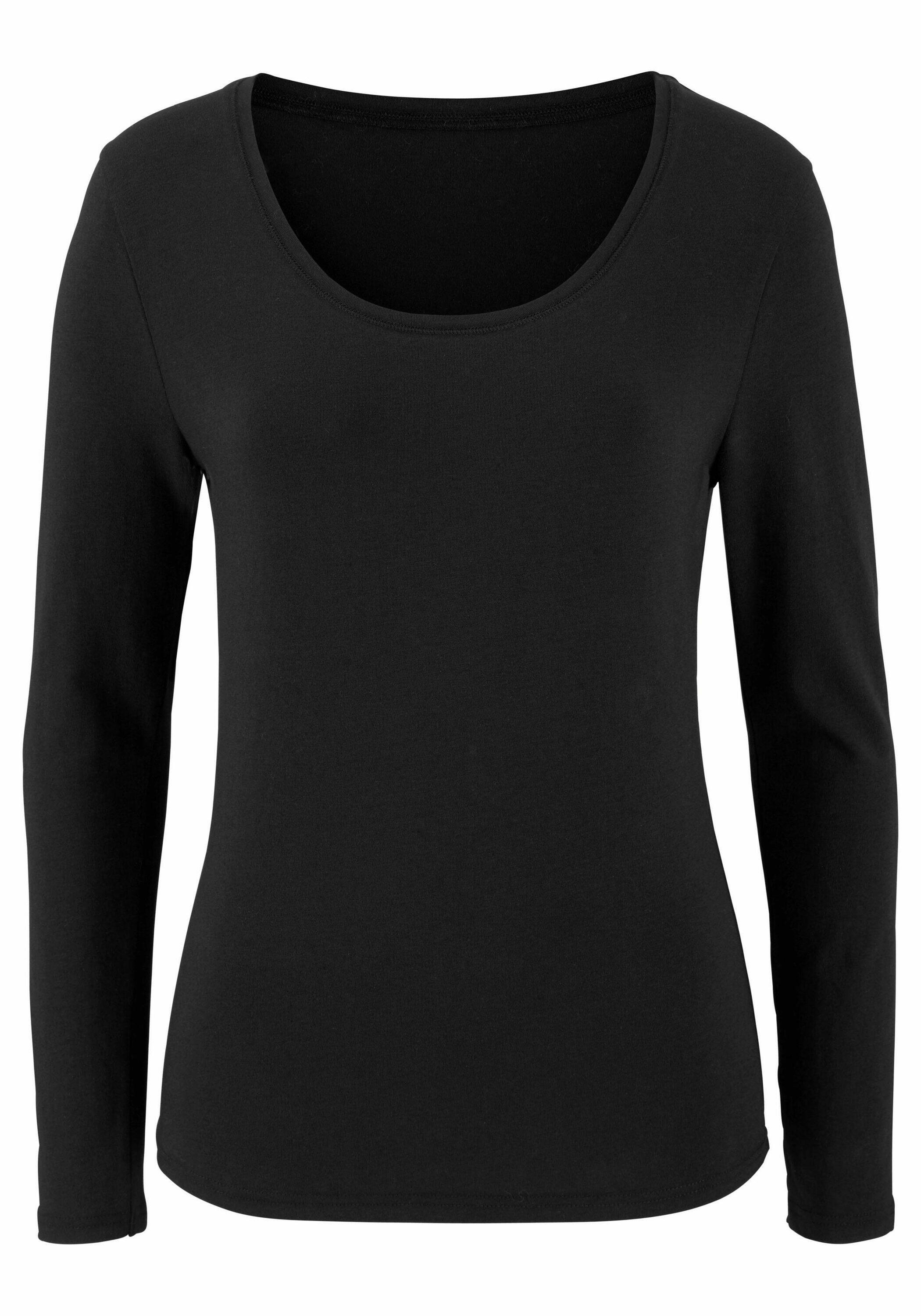 Damen Vivance Langarmshirts (2 Stück) aus Baumwoll-Stretch 4/5