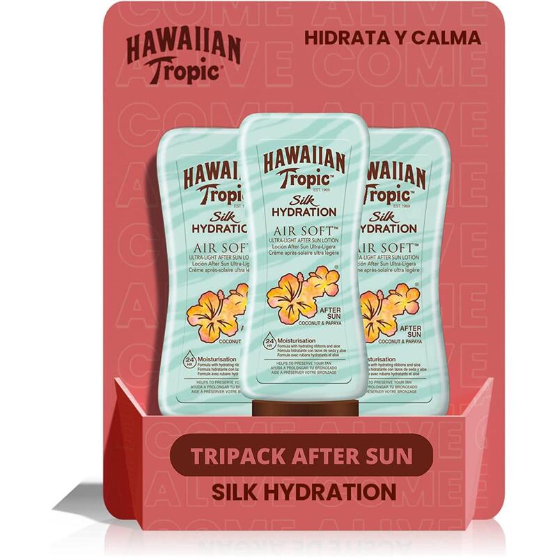 Aftersun Hawaiian Tropic  SILK HYDRATION Pack de 3