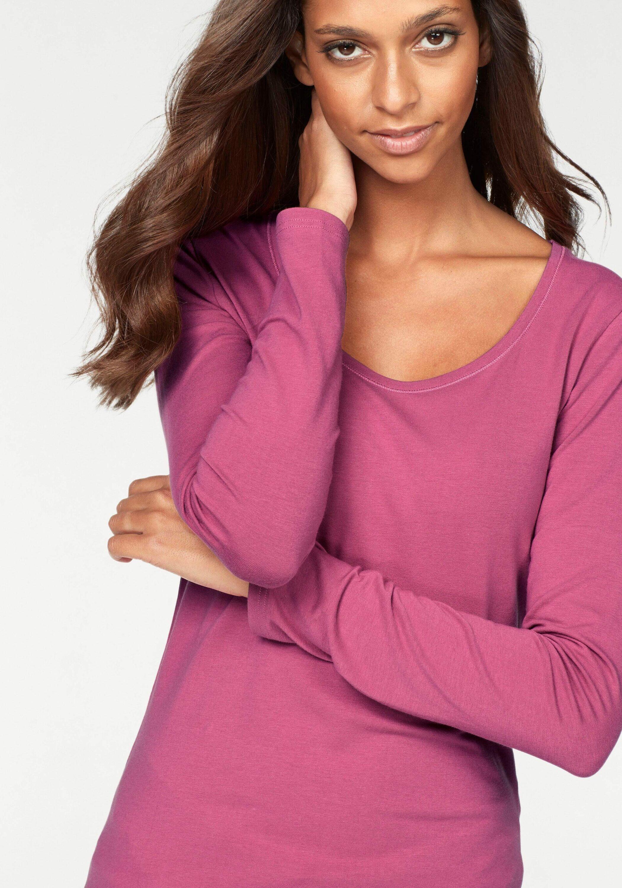 Damen Vivance Langarmshirts (2 Stück) aus Baumwoll-Stretch 4/7