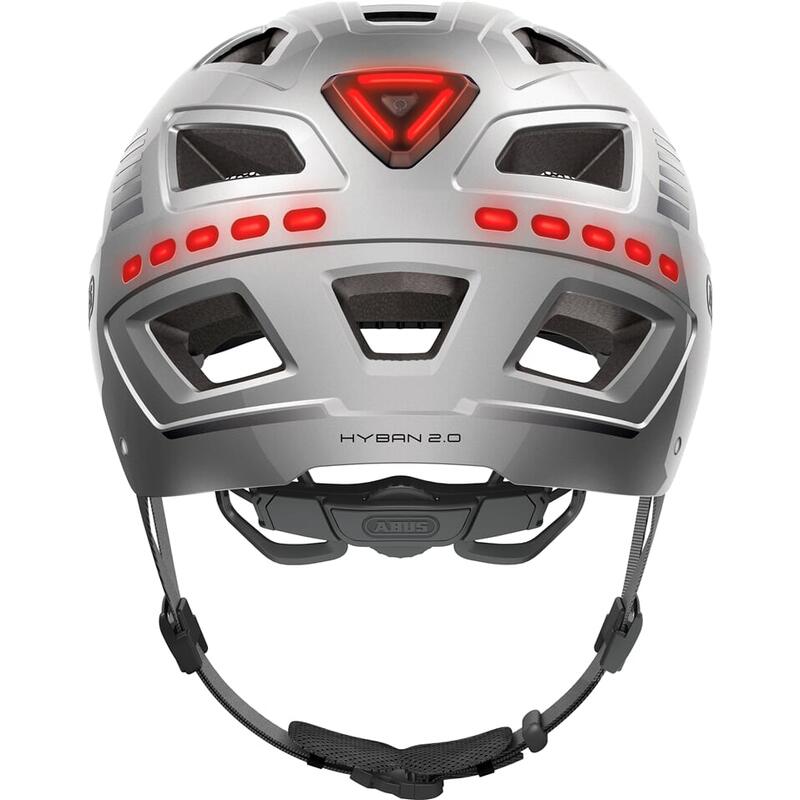 Casco ciclista Hyban 2.0 LED Signal Plata XL 58-63 cm