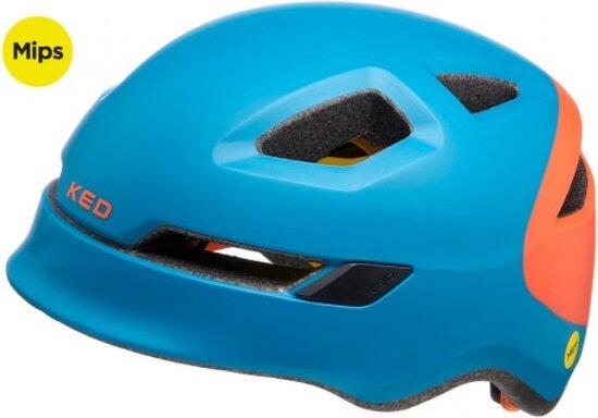 Casque Vélo Enfant KED Pop MIPS 2022 – Bleu, Léger 240 G, Avec Feu Arrière LED, Système K-Fit