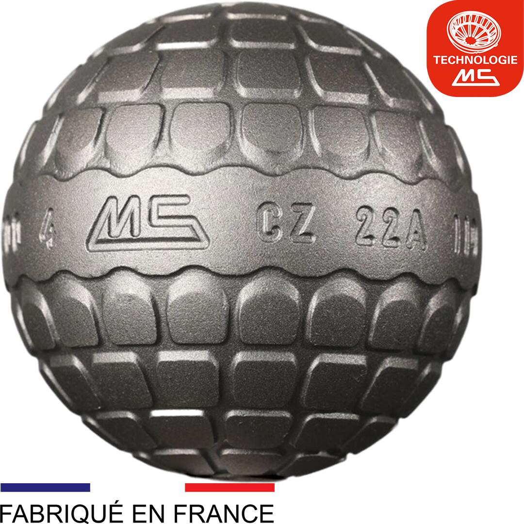 Ms Petanque - Boules De Pétanque De Compétition Anti Rebond - Cz Inox - Boule De Pétanque - Gris|marron - 73 Mm 710 Striée - Decathlon