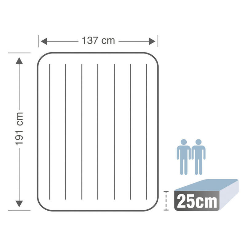 Luftmatratze - Intex Downy -  Zweifler - Integrierter Fußpumpe - 191x137x25 cm