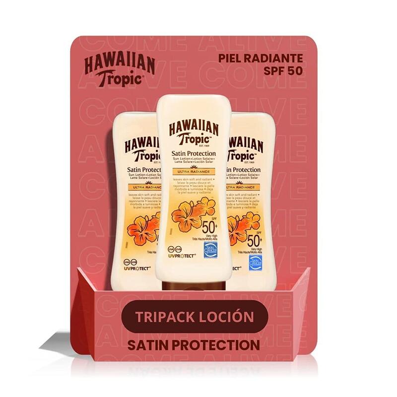 Protector Solar Crema Hawaiian Tropic Satin Protection Pack de 3