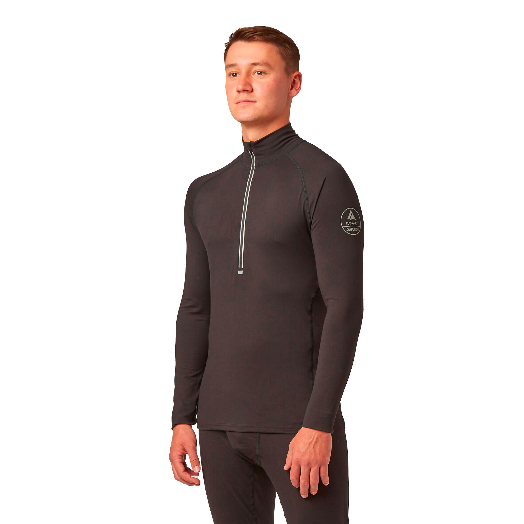 SURFANIC CarbonDri Bodyfit Zip Neck Black