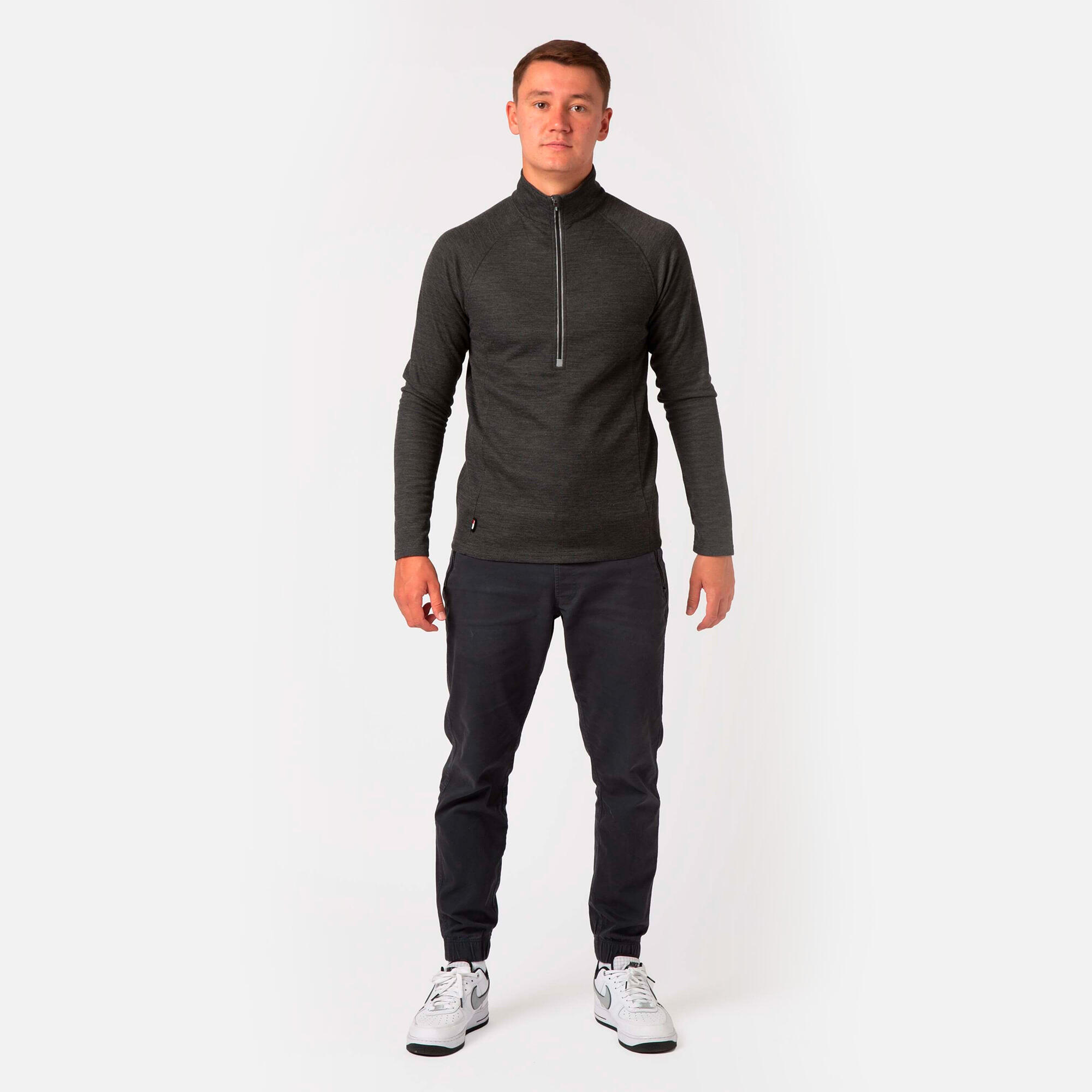 Bodyfit Pro Zip  Neck Black 2/6