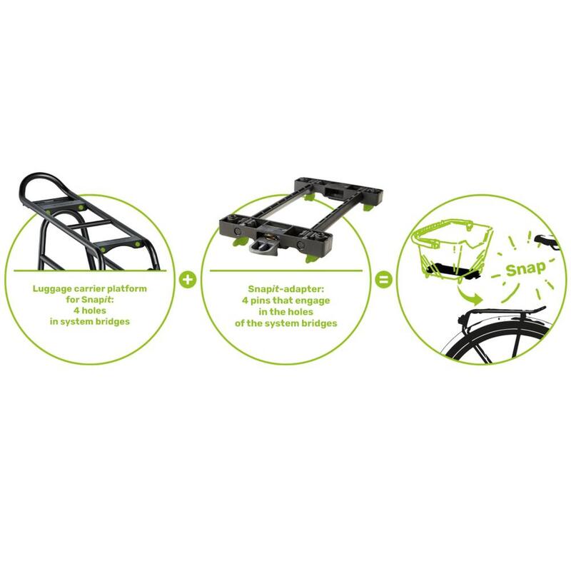 Cesta para bicicleta Snap-it grande - Negra