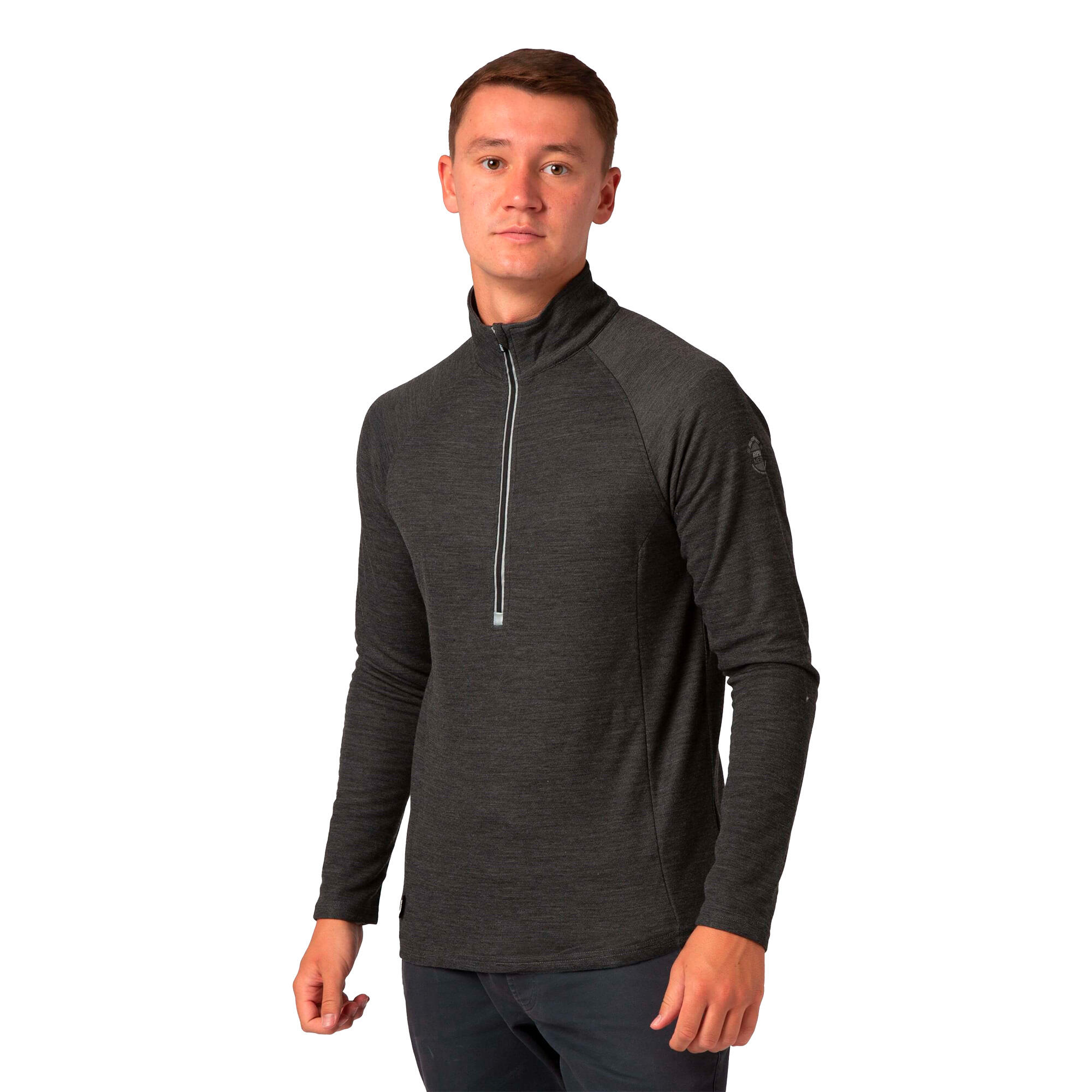 Bodyfit Pro Zip  Neck Black 1/6