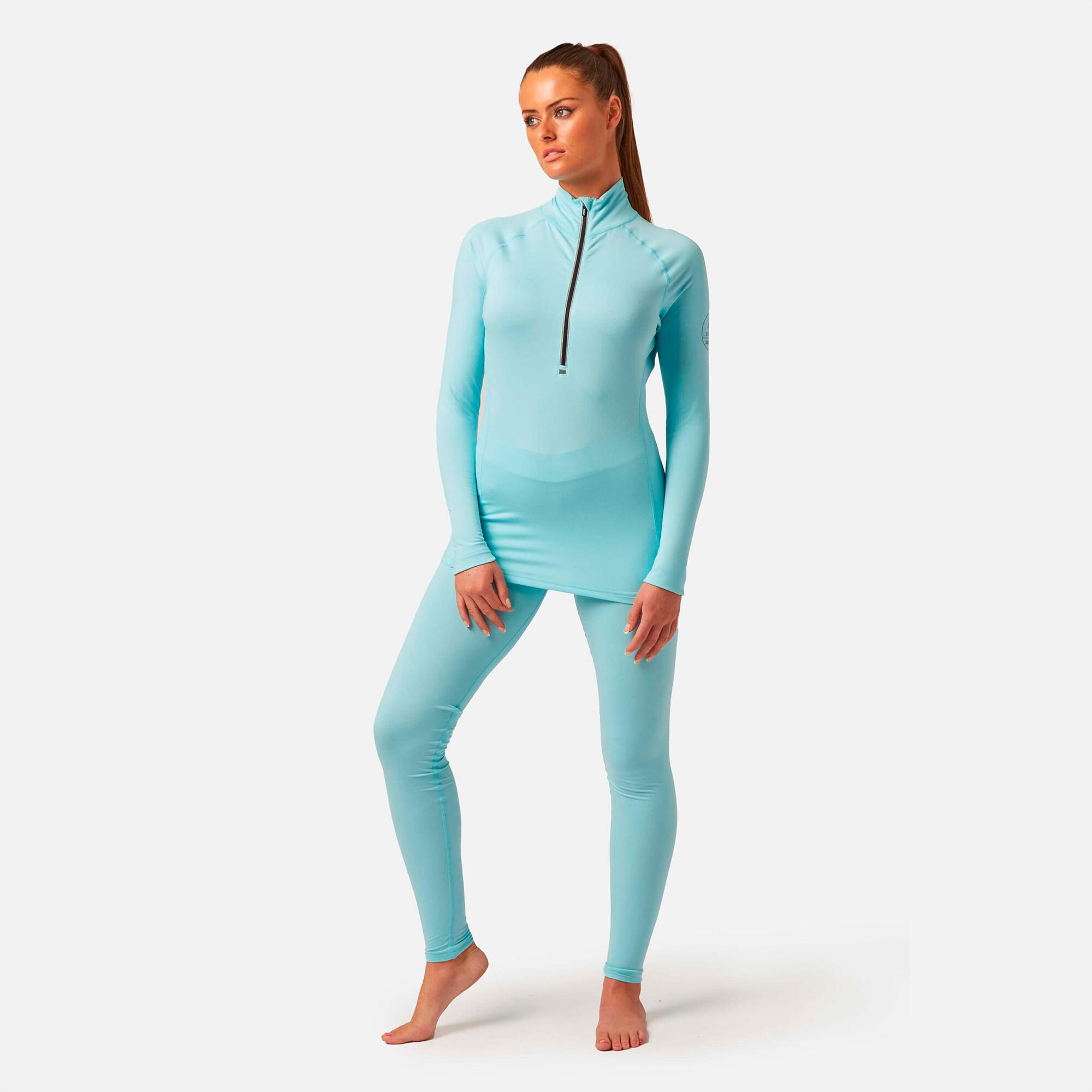 CarbonDri Cozy Zip Neck Clearwater Blue 4/6