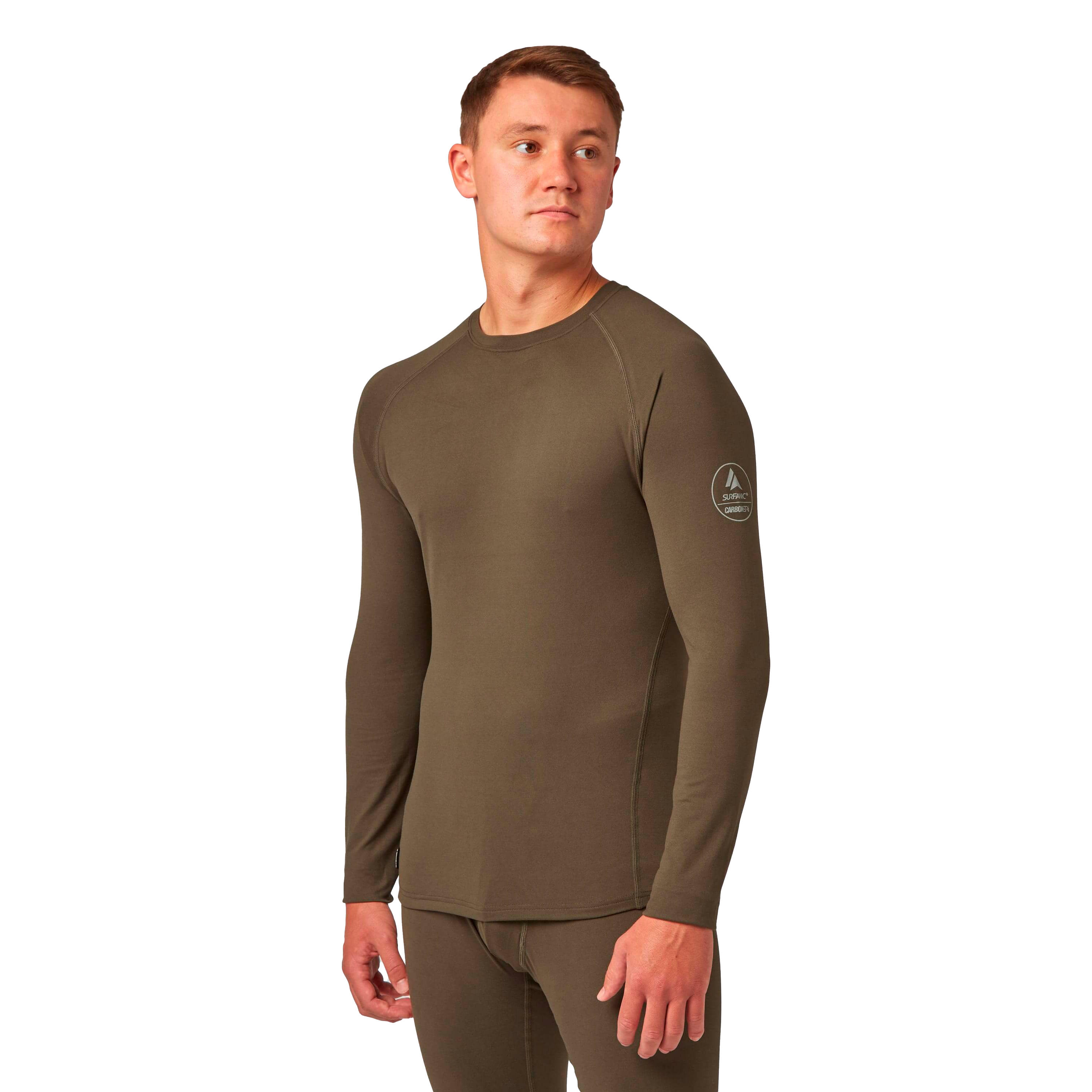 SURFANIC CarbonDri Bodyfit Crewneck Dark Khaki