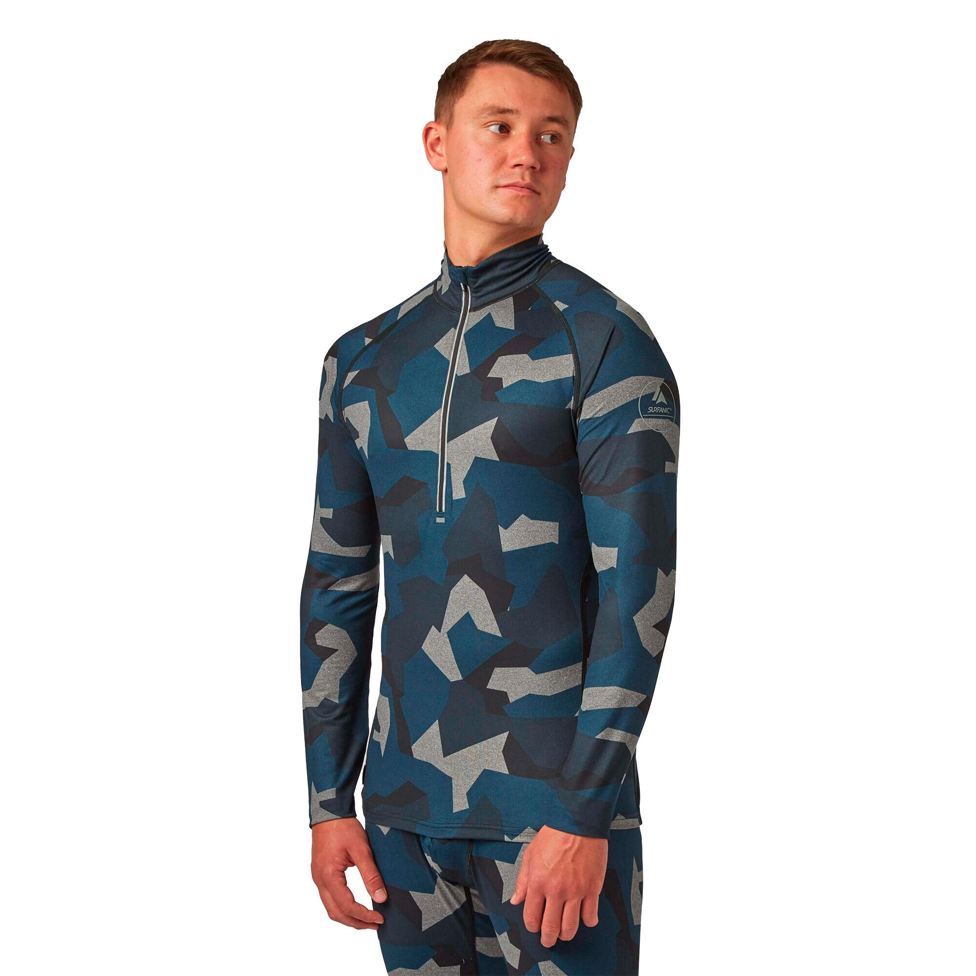 SURFANIC Bodyfit Limited Edition Zip Neck Geo Camo