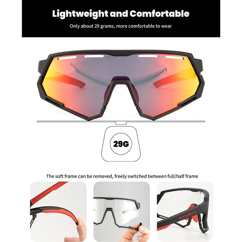 Okulary sportowe unisex Rockbros z polaryzacją i fotochromem
