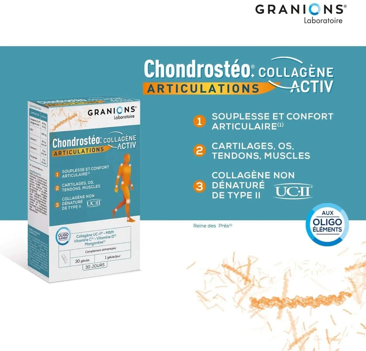 Complexe articulaire - Chondrostéo®+ Collagène Activ - 30 Gélules 3/5