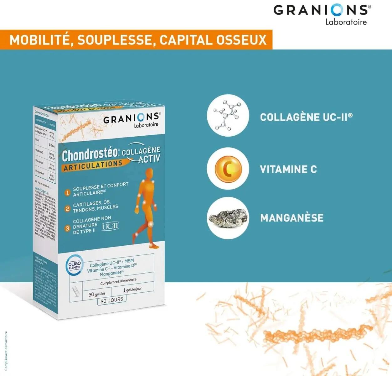 Complexe articulaire - Chondrostéo®+ Collagène Activ - 30 Gélules 4/5