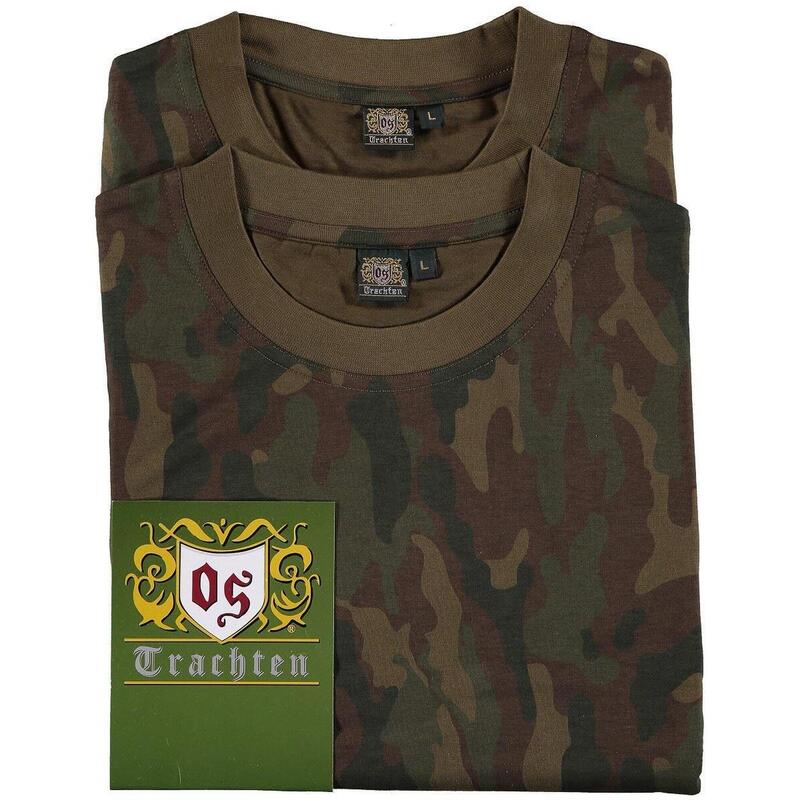 OS Trachten® T-Shirts im Doppelpack (2er-Pack) camouflage/camouflage NEU robust