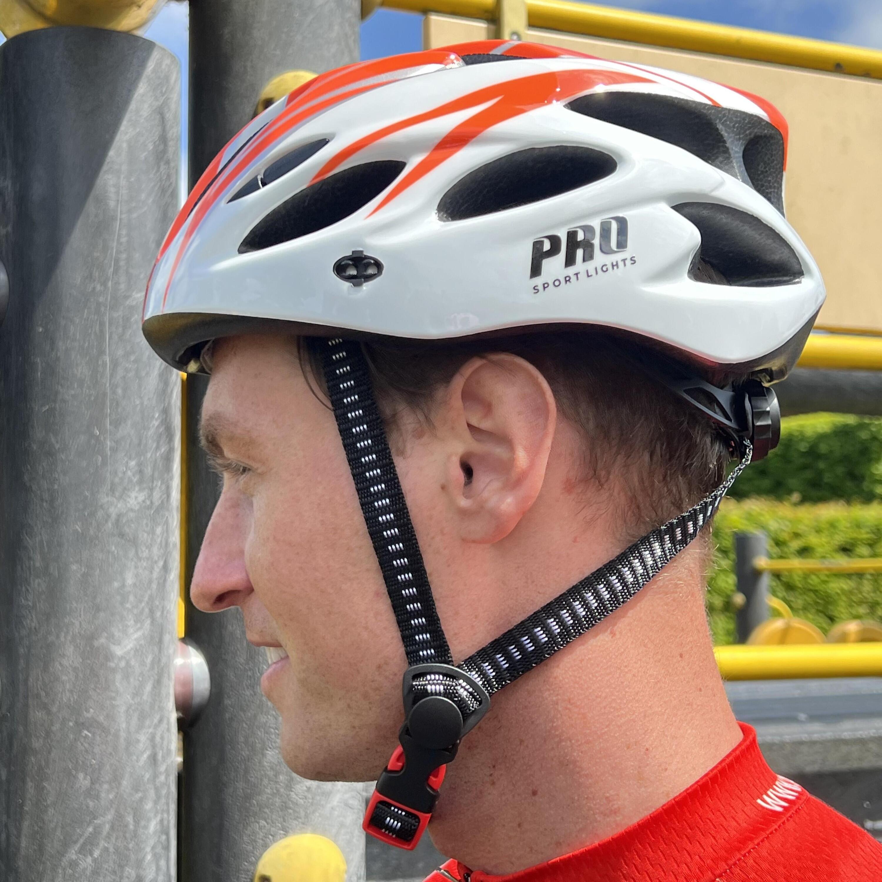Fietshelm Heren/Dames Pro Sport Lights - Oranje/Wit 2/8