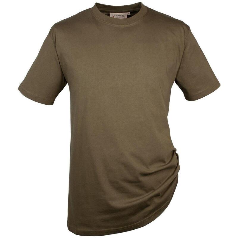 Hubertus® T-Shirts im 3er-Pack schilf/oliv/beige Jagdshirts einfarbig robust NEU