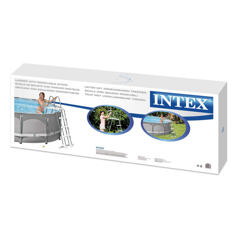 Intex 28076 - Scaletta Deluxe per Piscina, gradini removibili, 122 cm