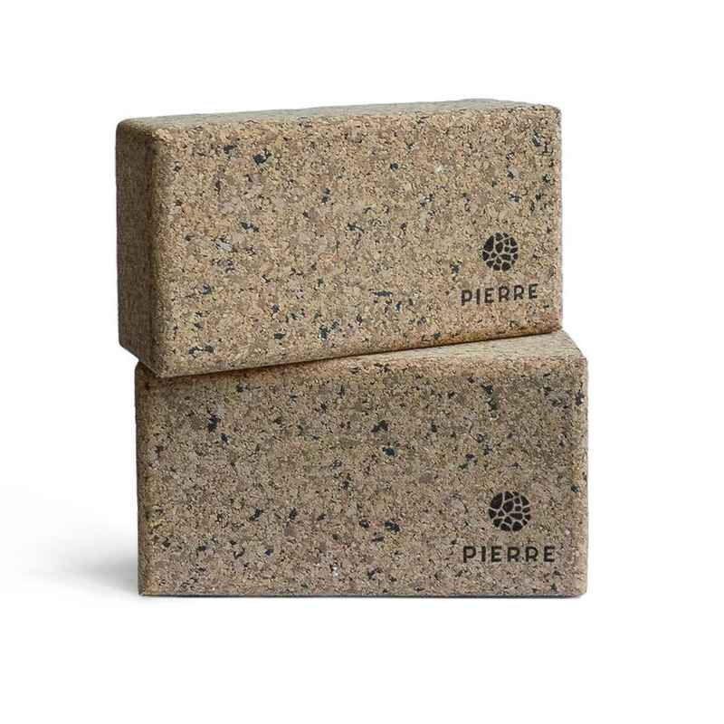 Zwei Yoga Blöcke - Naturkork und recyceltem Gummi - 22,7cm x 12cm x 7,5cm