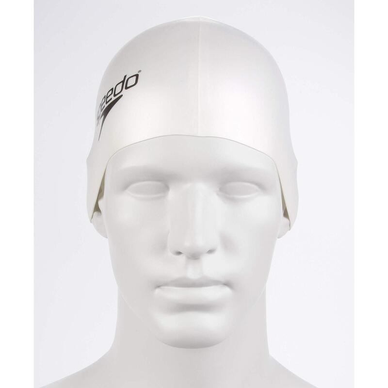 Speedo Plain Flat Silicone Cap White