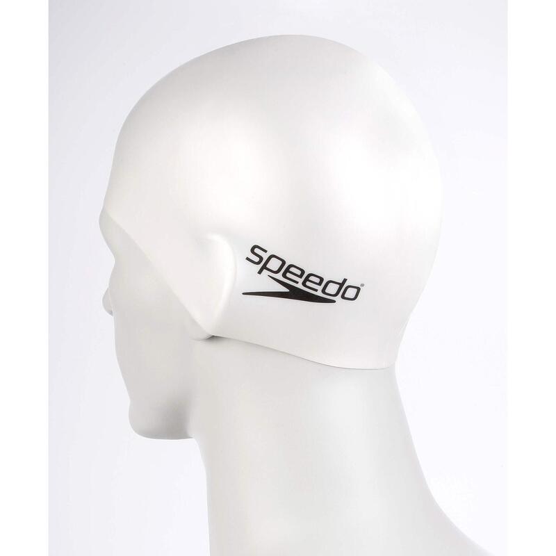 Speedo Plain Flat Silicone Cap White