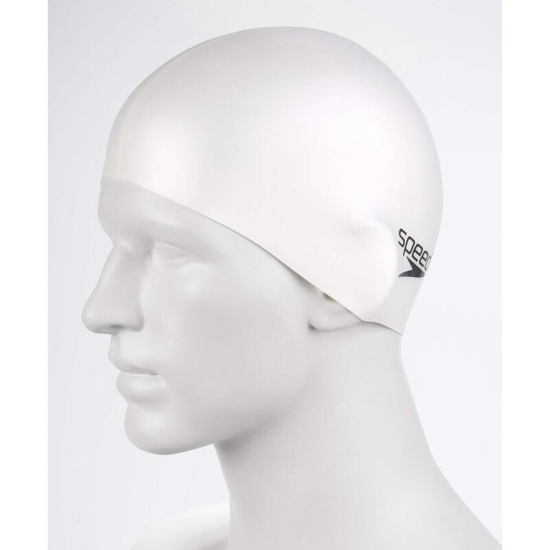 Speedo Plain Flat Silicone Cap White